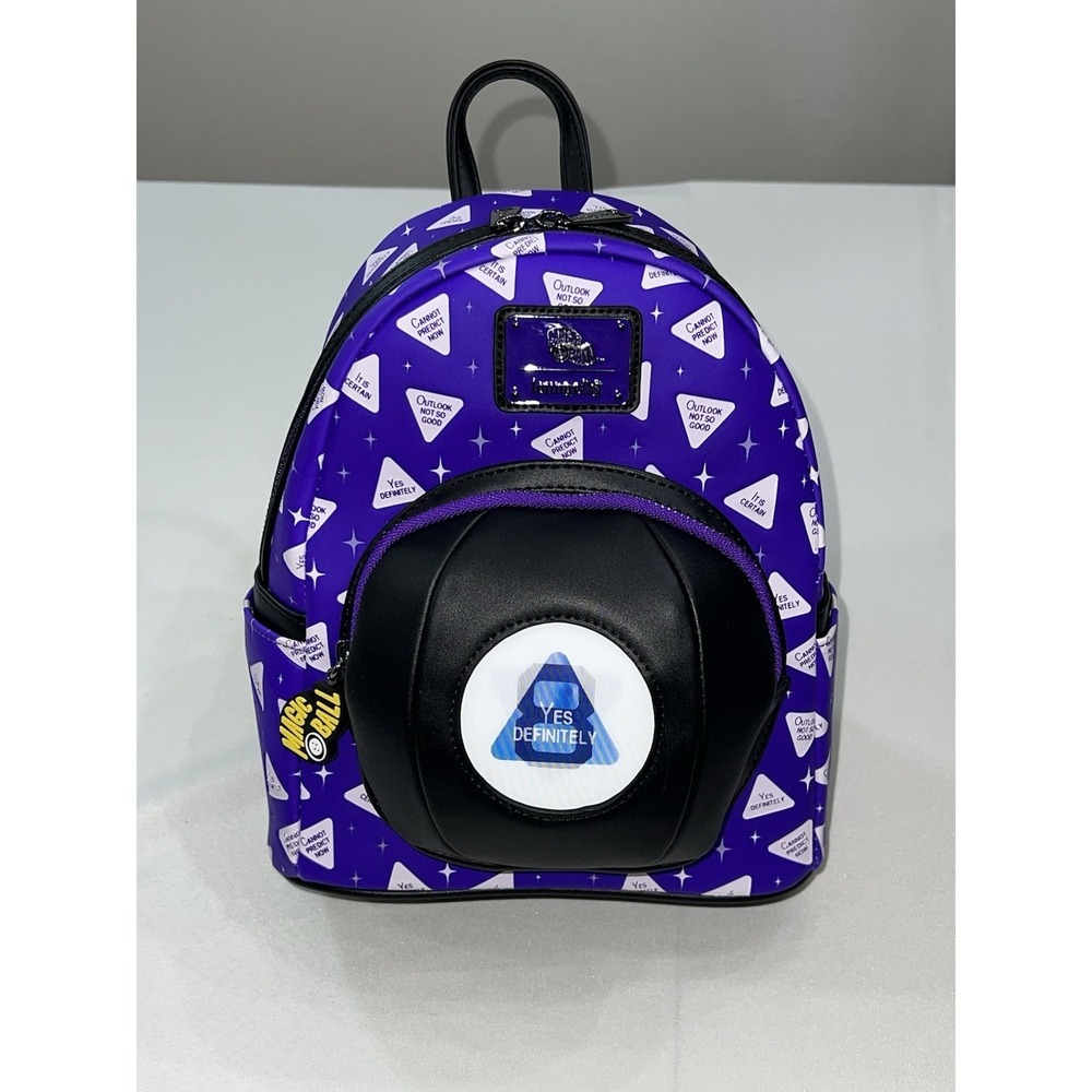Loungefly Magic 8 Ball Lenticular Mini Backpack Purple Black NWT